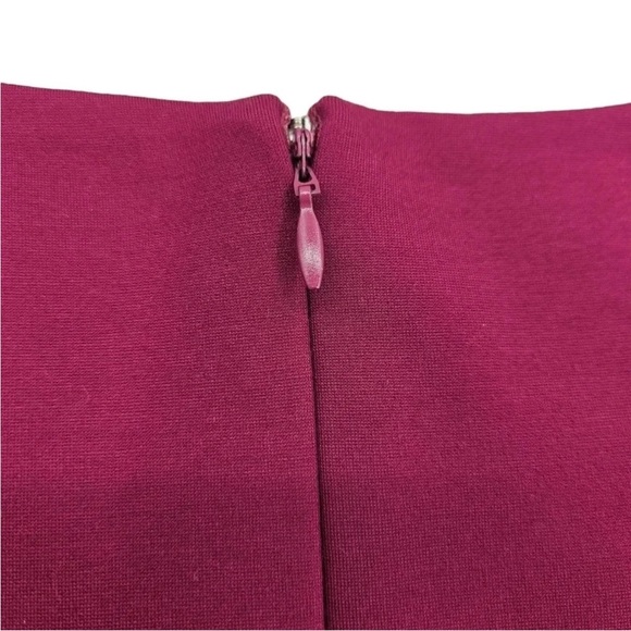 Antonio Melani Burgundy 3/4 Sleeve Lace Sheath Dress Knee Length - Picture 4 of 11